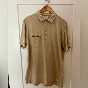 Linksoul polo with front pocket creme color size medium